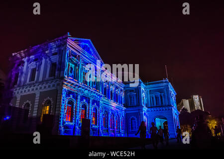 Singapore - Aug 27, 2019 : Night Festival 2019 at National Museum of Singapore. Stock Photo