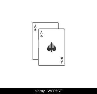 Playing cards icon. Vector illustration, flat design. Stock Vector