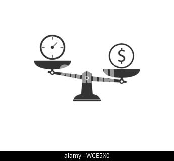 Dollar, time, scale icon. Vector illustration, flat design. Stock Vector