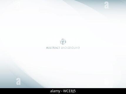 Abstract template elegant header and footers blue curve light template on white background with copy space. Vector illustration Stock Vector