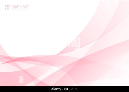 Abstract modern light pink wave element on white background with space for your text. vector illustration Stock Vector