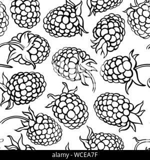 boysenberry vector pattern on white background Stock Vector