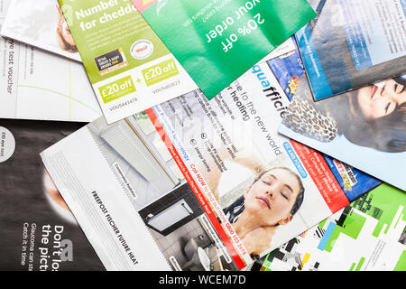 Junk mail marketing leaflets Stock Photo