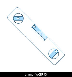 Icon Of Construction Level. Thin Line With Blue Fill Design. Vector Illustration. Stock Vector