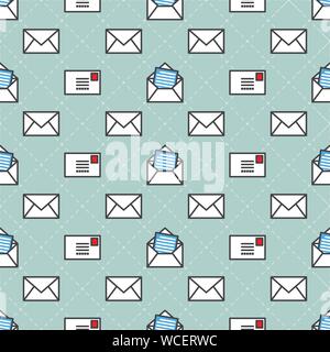 post mail service Vector Seamless Pattern isolated wallpaper background Stock Vector