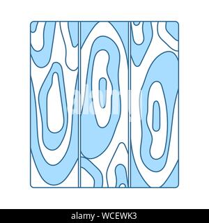 Icon Of Parquet Plank Pattern. Thin Line With Blue Fill Design. Vector Illustration. Stock Vector