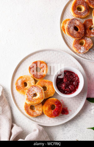 Homemade donuts with rose jam Stock Photo