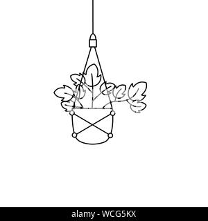 Hanging plant inside pot vector design Stock Vector