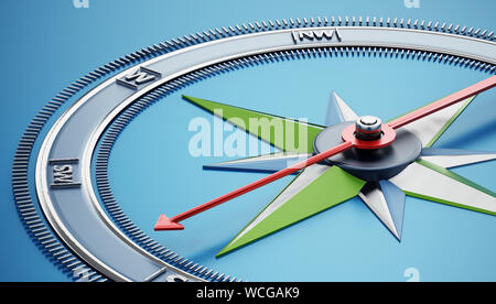 Compass icon isolated on blue background. 3D illustration. Stock Photo