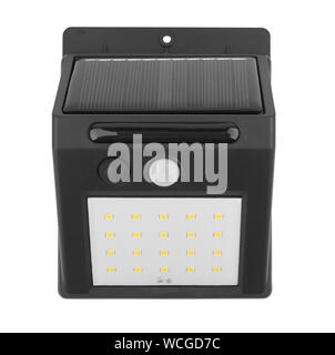 night light with solar battery isolated on white Stock Photo