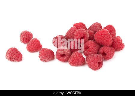 Raspberry fruit closeup isolated on white background Stock Photo