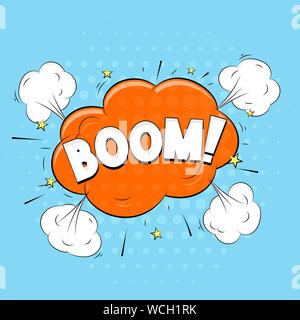 Boom sound. Comic pop art style expression Stock Vector