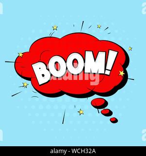 Boom sound. Comic pop art style expression Stock Vector