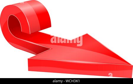 Horizontal red 3d arrow Stock Vector
