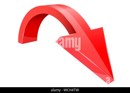 Red down arrow. 3d element Stock Vector