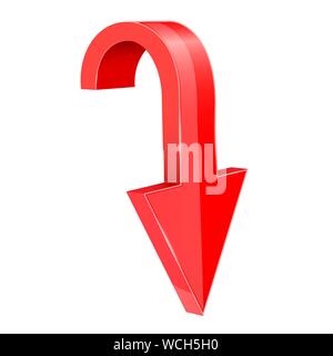 Red down arrow. 3d element Stock Vector