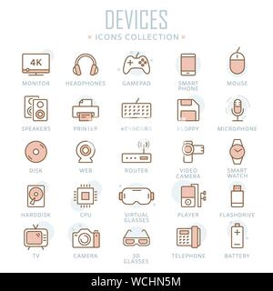 Collection of garden thin line icons Stock Vector