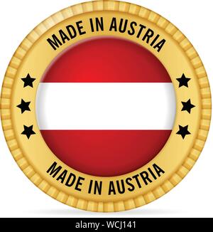 Icon made in Austria on a white background. Stock Vector
