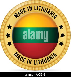 Icon made in Lithuania on a white background. Stock Vector
