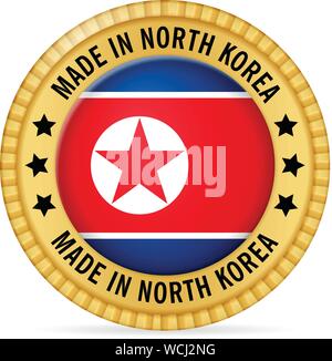 Icon made in North Korea on a white background. Stock Vector