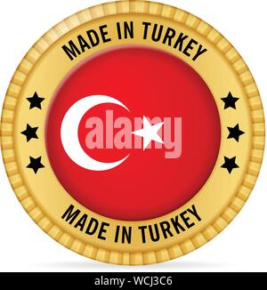 Icon made in Turkey on a white background. Stock Vector