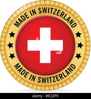 Icon made in Switzerland on a white background. Stock Vector