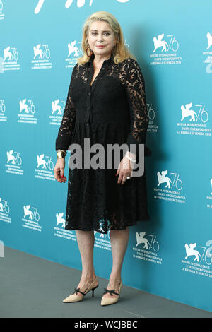 Venice, Italy. 28th Aug, 2019. VENICE, ITALY - AUG 28: Catherine Deneuve attends the La Verite photocall during the 76th Venice Film Festival Credit: Mickael Chavet/Alamy Live News Stock Photo