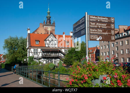 Beautiful restored half-timbered house in Gdansk, Poland Stock Photo