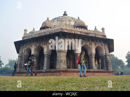 Isa Khan's Tomb near Humayun's Tomb, Delhi, India. Monument, Mughal Empire, Dynasty, Building. Stock Photo