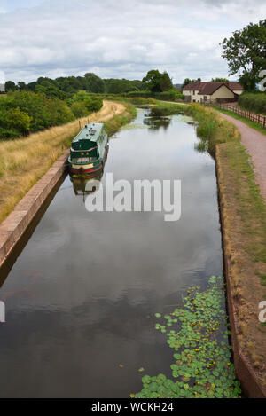 A summertime view along the Grand Western Canal (Tiverton Canal) at Rock Bridge near Halberton in Devon, England, UK Stock Photo