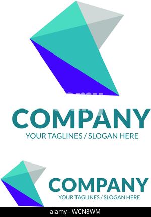 creative geometric arrow color with 3d style logo concept Stock Vector