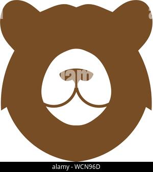creative simple Bear head logo modern design style. Stock Vector
