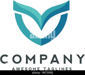 abstract wing and shield colorful logo concept Stock Vector