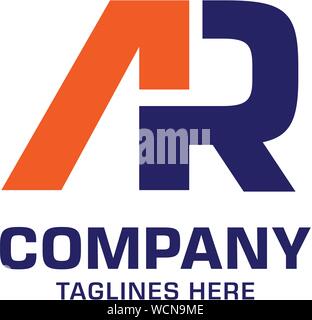 initial letter AR,RA geometric strong logo vector illustration isolated on white background Stock Vector