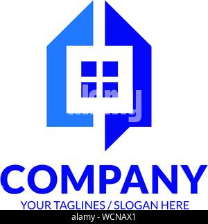 house chat bubble for Consulting, communication and property agency logo design template Stock Vector
