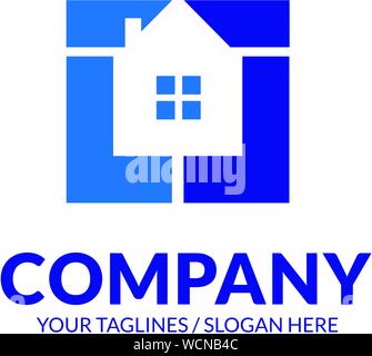house chat bubble for Consulting, communication and property agency logo design template Stock Vector