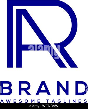 initial letter AR,RA geometric strong logo vector illustration isolated on white background Stock Vector