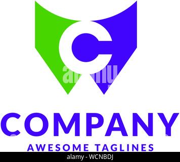 creative initial letter c colorful logo design concept Stock Vector