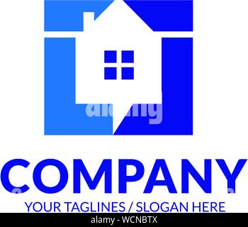 house chat bubble for Consulting, communication and property agency logo design template Stock Vector