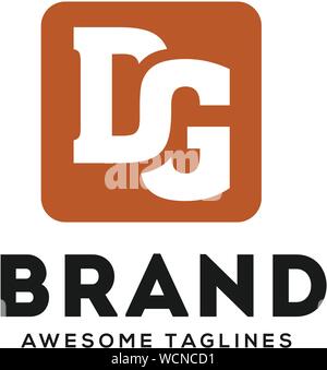 creative DG letter strong and bold logo vector concept Stock Vector