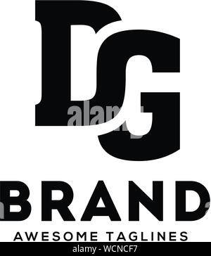 creative DG letter strong and bold logo vector concept Stock Vector