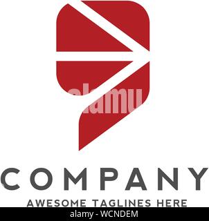 original concept of initial letter G with arrow  business Logo Template Stock Vector