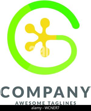 G Letter color Gecko Lizard Reptile Animal logo vector Stock Vector
