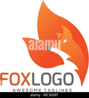 creative fox Animal Modern Simple Design Concept Stock Vector