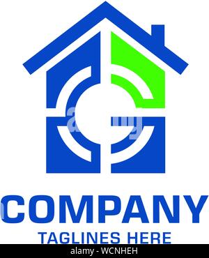creative initial letter G target house logo vector Stock Vector