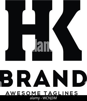 creative HK letter monogram strong and bold  logo vector concept Stock Vector