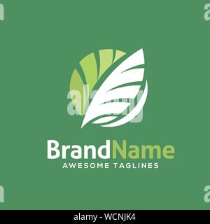 creative circle green leaf ecology nature element vector icon Stock Vector