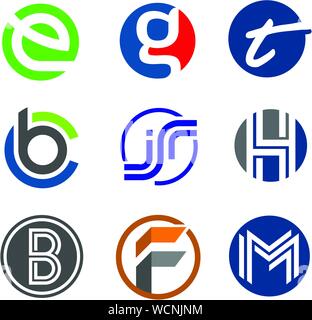 Set of various initial letter R corporate template logo design vector ...