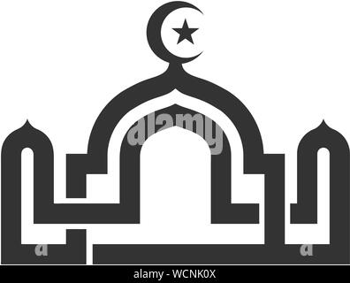 creative simple linear mosque illustration logo vector concept Stock Vector