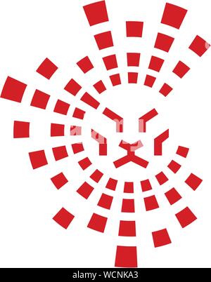 abstract creative lion head with data technology logo concept element Stock Vector